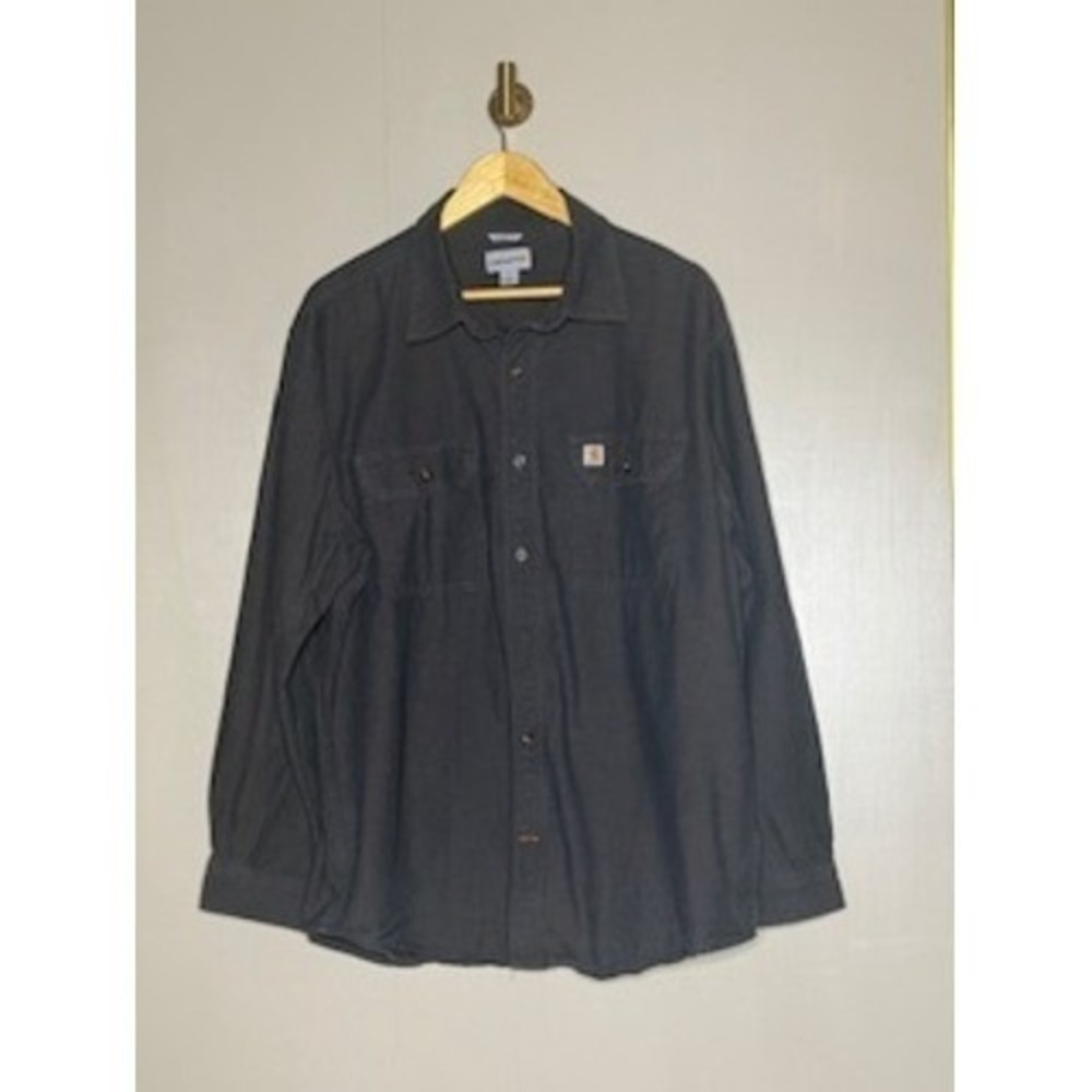 Carhartt Gray Work Shirt Men's XL Original Fit Utility Button Up